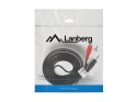 KABEL AUDIO MINIJACK 3.5MM(M) 3 PIN->2X RCA (CINCH)(M) 2M LANBERG