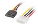 KABEL ZASILAJĄCY WEWNĘTRZNY MOLEX(M) 4 PIN->2X SATA(F) 15 PIN 30CM LANBERG