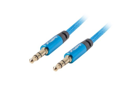 KABEL AUDIO MINIJACK 3.5MM M/M 3 PIN 3M NIEBIESKI PREMIUM LANBERG