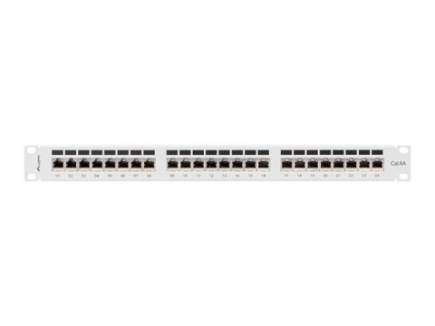 PATCH PANEL 24 PORT 1U 19" KAT.6A FTP EKRANOWANY SZARY LANBERG