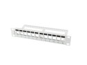 PATCH PANEL PUSTY 12 PORT 1U 10" Z ORGANIZEREM DO MODUŁÓW KEYSTONE SZARY LANBERG