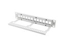 PATCH PANEL PUSTY 12 PORT 1U 10" Z ORGANIZEREM DO MODUŁÓW KEYSTONE SZARY LANBERG