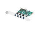 KARTA PCI EXPRESS X1->4X USB-A 3.1 GEN1 ŚLEDŹ LOW PROFILE LANBERG