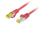 PATCHCORD KAT.6A S/FTP LSZH CU 0.5M CZERWONY FLUKE PASSED LANBERG