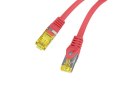 PATCHCORD KAT.6A S/FTP LSZH CU 1M CZERWONY FLUKE PASSED LANBERG