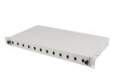 PRZEŁĄCZNICA ŚWIATŁOWODOWA LANBERG 12XSC SIMPLEX / 12XLC DUPLEX RACK 19" 1U SZARA + AKCESORIA