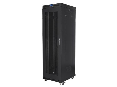 SZAFA INSTALACYJNA RACK STOJĄCA 19" 42U 600X1000 CZARNA DRZWI PERFOROWANE LCD LANBERG (FLAT PACK) V2