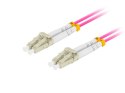 PATCHCORD ŚWIATŁOWODOWY MM LC/UPC-LC/UPC DUPLEX 3.0MM OM4 50/125 LSZH 3M FIOLETOWY LANBERG