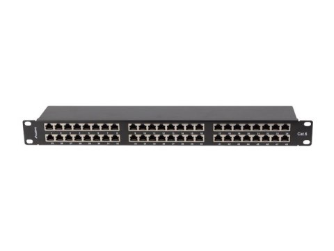 PATCH PANEL 48 PORT 1U 19" KAT.6 FTP EKRANOWANY CZARNY LANBERG