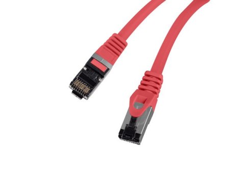 PATCHCORD KAT.8.1 S/FTP LSZH CU 0.25M CZERWONY FLUKE PASSED LANBERG