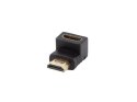 ADAPTER HDMI(M)->HDMI(F) 4K KĄTOWY DÓŁ CZARNY LANBERG