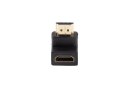 ADAPTER HDMI(M)->HDMI(F) 4K KĄTOWY DÓŁ CZARNY LANBERG