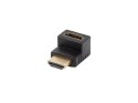 ADAPTER HDMI(M)->HDMI(F) 4K KĄTOWY GÓRA CZARNY LANBERG