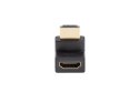 ADAPTER HDMI(M)->HDMI(F) 4K KĄTOWY GÓRA CZARNY LANBERG