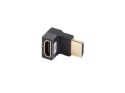 ADAPTER HDMI(M)->HDMI(F) 8K KĄTOWY GÓRA ALUMINIUM SREBRNY LANBERG