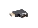 ADAPTER HDMI(M)->HDMI(F) 8K KĄTOWY LEWO ALUMINIUM SILVER LANBERG