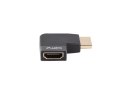 ADAPTER HDMI(M)->HDMI(F) 8K KĄTOWY PRAWO ALUMINIUM SREBRNY LANBERG