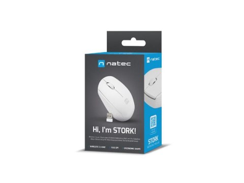 MYSZ NATEC STORK BEZPRZEWODOWA 1600DPI BIAŁA OPTYCZNA USB