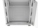 SZAFA INSTALACYJNA RACK STOJĄCA 19" 15U 600X800 SZARA DRZWI SZKLANE LCD LANBERG (FLAT PACK) V2