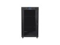 SZAFA INSTALACYJNA RACK STOJĄCA 19" 22U 600X600 CZARNA DRZWI SZKLANE LCD LANBERG (FLAT PACK) V2