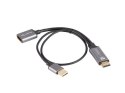 ADAPTER HDMI(M)->DISPLAYPORT(F) 4K NA KABLU 20CM SREBRNY LANBERG