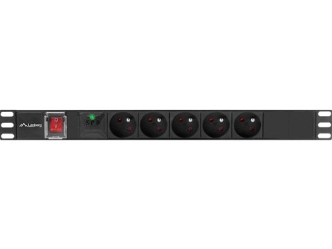 LISTWA ZASILAJĄCA RACK PDU 19" LANBERG 1U 10A 5X 230V PL 2M CZARNA C14