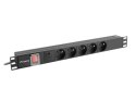 LISTWA ZASILAJĄCA RACK PDU 19" LANBERG 1U 10A 5X 230V PL 2M CZARNA C14