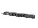 LISTWA ZASILAJĄCA RACK PDU 19" LANBERG 1U 16A 5X 230V SCHUKO 2M CZARNA