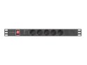 LISTWA ZASILAJĄCA RACK PDU 19" LANBERG 1U 16A 5X 230V SCHUKO 2M CZARNA