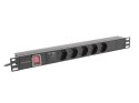 LISTWA ZASILAJĄCA RACK PDU 19" LANBERG 1U 16A 5X 230V SCHUKO 2M CZARNA