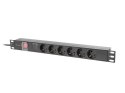 LISTWA ZASILAJĄCA RACK PDU 19" LANBERG 1U 16A 6X 230V SCHUKO 2M CZARNA