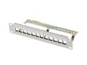 PATCH PANEL PUSTY 12 PORT 1U 10" FTP Z ORGANIZEREM DO MODUŁÓW KEYSTONE SZARY LANBERG