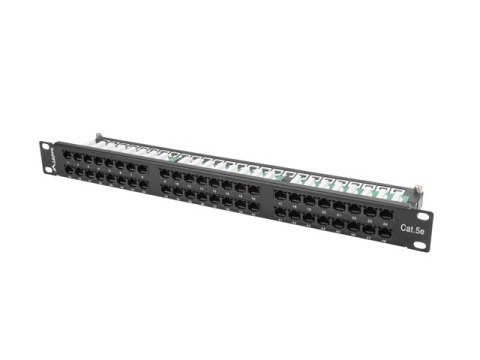 PATCH PANEL 48 PORT 1U 19" KAT.5E UTP CZARNY LANBERG