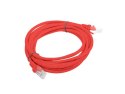 PATCHCORD KAT.5E UTP 3M CZERWONY FLUKE PASSED LANBERG